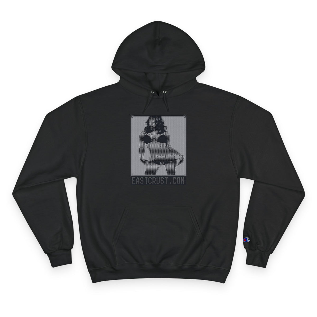 The girl in the white text - Champion Hooded Sweatshirt